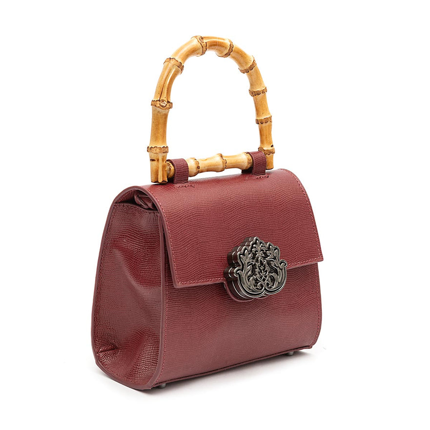 BOLSA TOP HANDLE MINI ISLA CAVIAR CHERRY