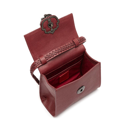 BOLSA TOP HANDLE MINI ISLA CAVIAR CHERRY