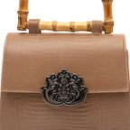 BOLSA TOP HANDLE MINI ISLA LIZARD MOCHACCINO