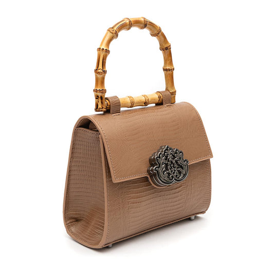 BOLSA TOP HANDLE MINI ISLA LIZARD MOCHACCINO