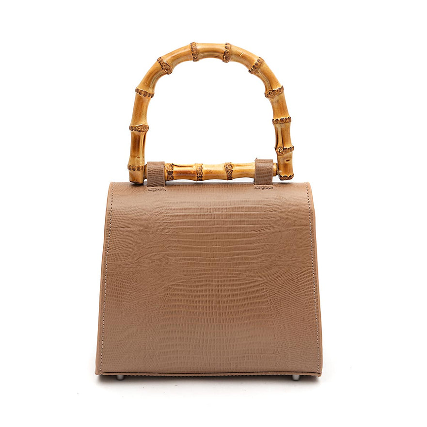 BOLSA TOP HANDLE MINI ISLA LIZARD MOCHACCINO