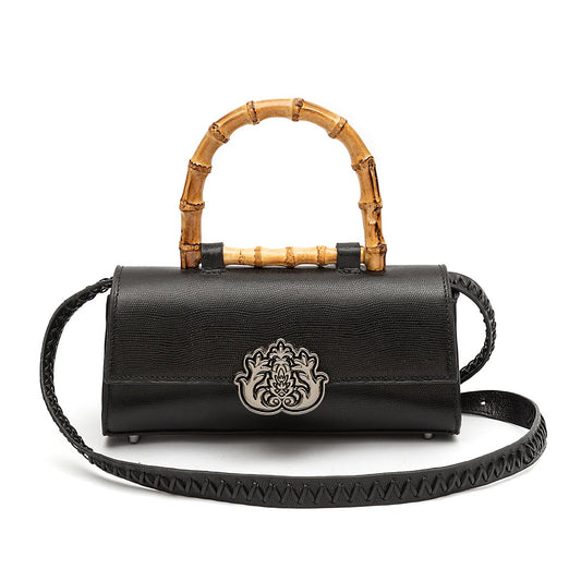 TOP HANDLE EAST WEST CAVIAR BLACK BAG