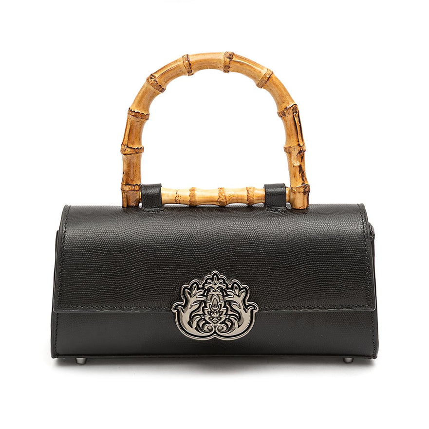 BOLSA TOP  HANDLE EAST WEST CAVIAR PRETO
