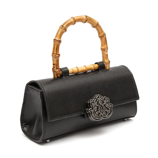 TOP HANDLE EAST WEST CAVIAR BLACK BAG