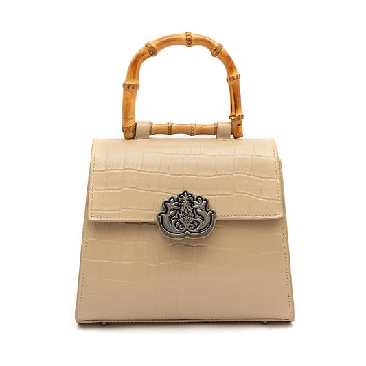 Bolsa Top Handle Média MAXI CROCO NATA