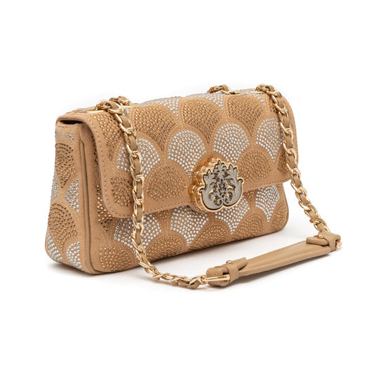 BOLSA SIRENA COCOON CRISTAL AREIA PRATA OURO