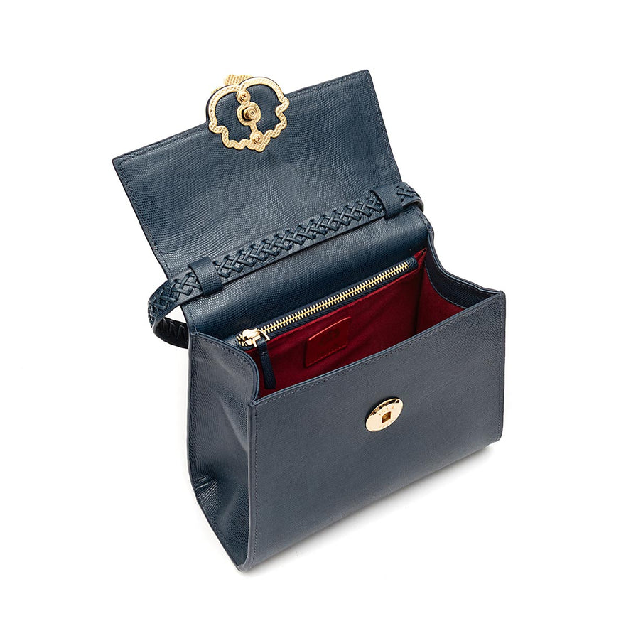 BOLSA TOP HANDLE MÉDIA CAVIAR NOITE
