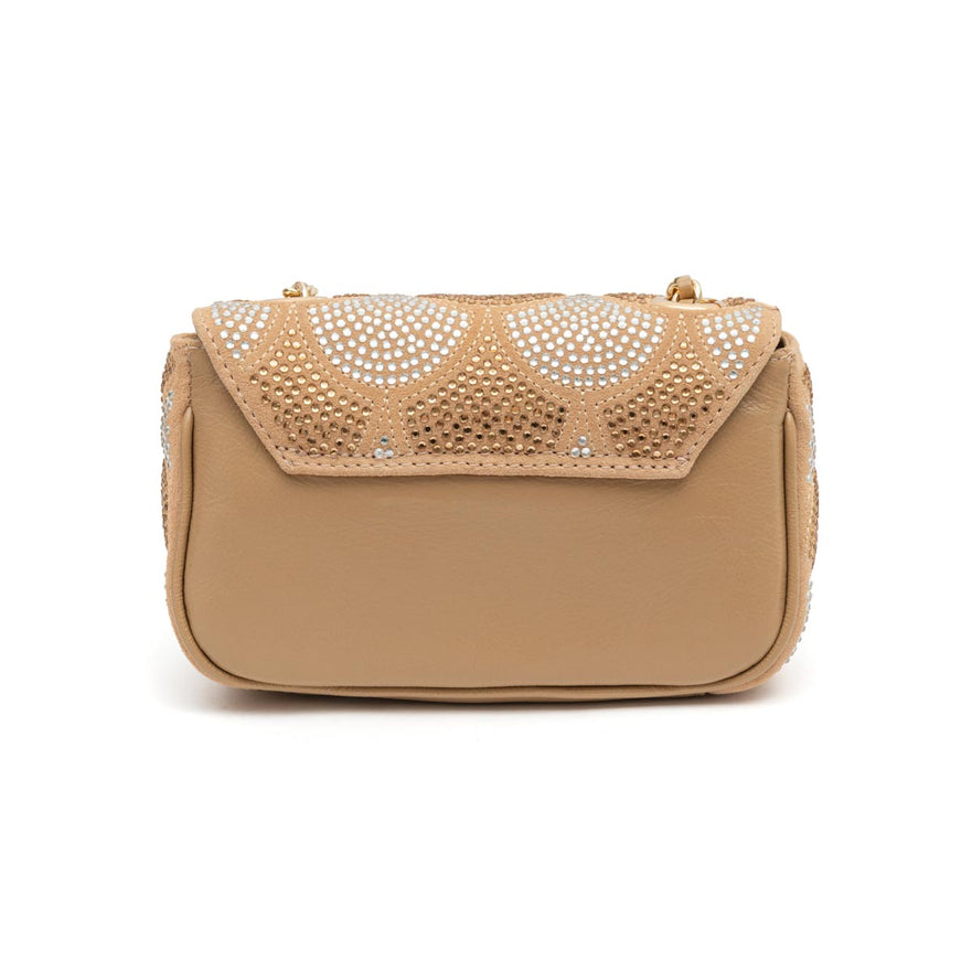 BOLSA SIRENA MINI COCOON AREIA CRISTAL PRATA/OURO