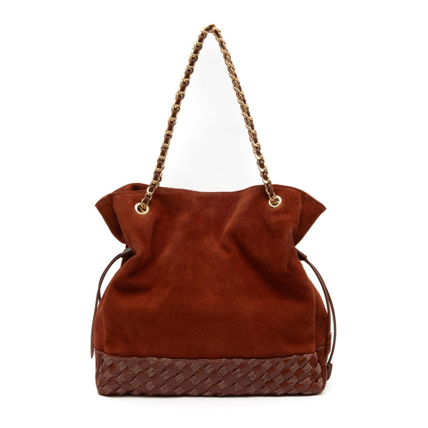 BOLSA TOTE DHALIA TRESSE DE RÁFIA CANELA