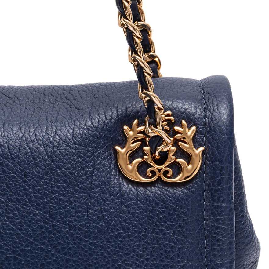 PETRA FLAP SMALL COBALT BAG