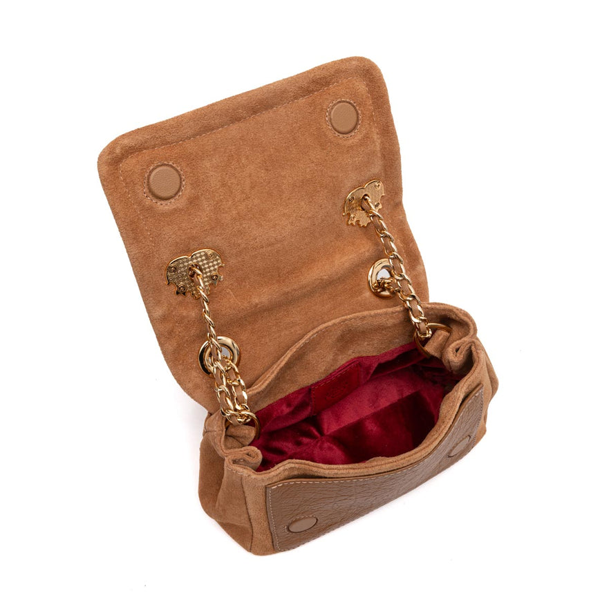 PETRA SMALL FLAP ALMOND BAG