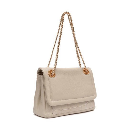 BOLSA PETRA FLAP MÉDIA MARSHMALLOW