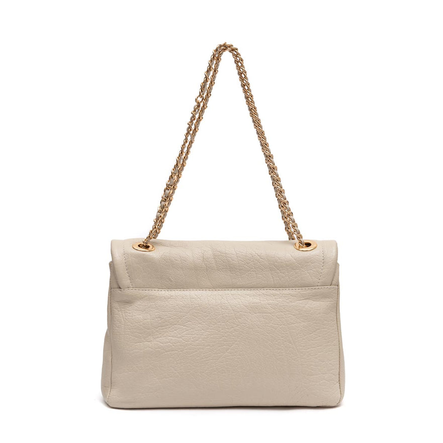 BOLSA PETRA FLAP MÉDIA MARSHMALLOW