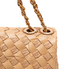 HELLEN MEDIUM LEATHER AND RAFFIA MACADAMIA TRESSÊ BAG