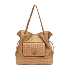 BOLSA TOTE DHALIA TRESSE DE RÁFIA MACADAMIA