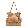 MACADAMIA RAFFIA BRAID DAHLIA TOTE BAG