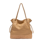 BOLSA TOTE DHALIA TRESSE DE RÁFIA MACADAMIA