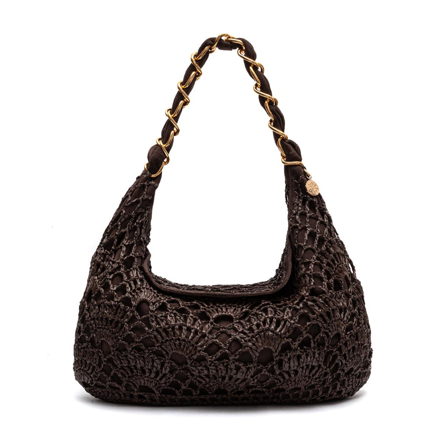 BOLSA LE BON CROCHET HOBO MAXI RÁFIA EXPRESSO