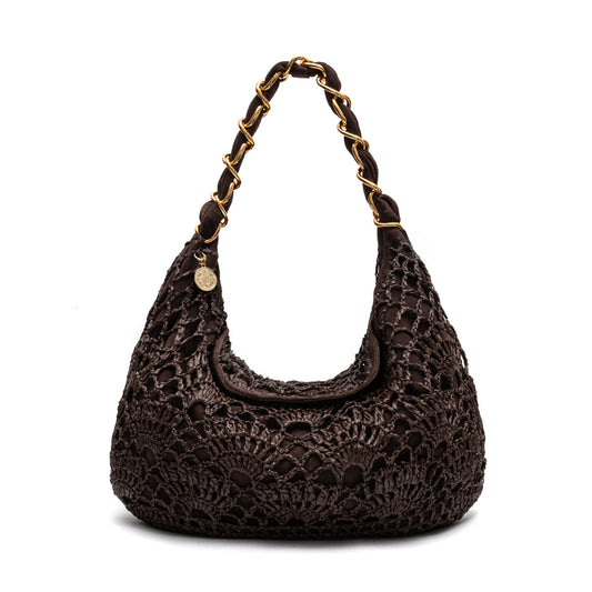 BOLSA LE BON CROCHET HOBO MAXI RÁFIA EXPRESSO