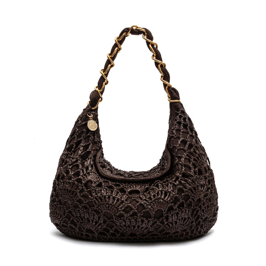 LE BON CROCHET HOBO MAXI RAFFIA ESPRESSO BAG