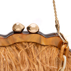 BOLSA POUCH PEQUENA DE PLUMAS MEL