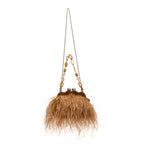 BOLSA POUCH PEQUENA DE PLUMAS MEL