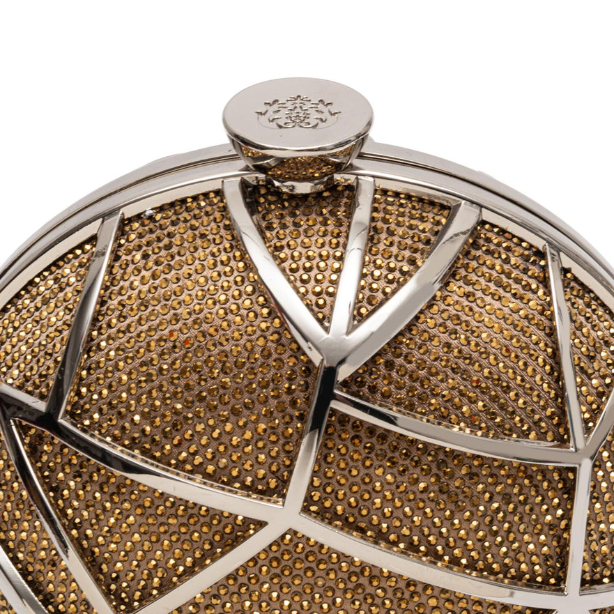 CLUTCH ESFERA DE CRISTAIS COM CADE OURO