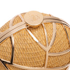 BOLSA CLUTCH ESFERA PALHA OURO