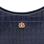 BOLSA SHOULDER FOREVER PEQUENA CAIMAN COBALTO OURO