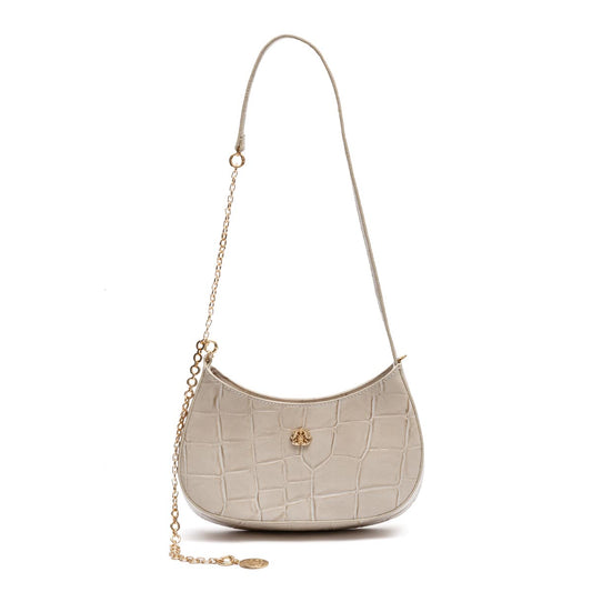 BOLSA FOREVER SHOULDER BAG COURO CRUSH MARSHMALLOW