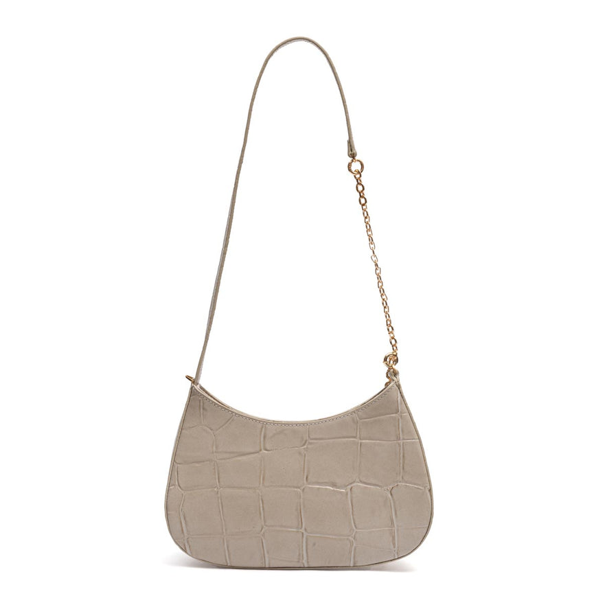 BOLSA FOREVER SHOULDER BAG COURO CRUSH MARSHMALLOW