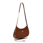 BOLSA FOREVER SHOULDER BAG MAXI CROCO PECAN OURO