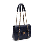 BOLSA FLAP SIENNA MÉDIA COURO COBALTO