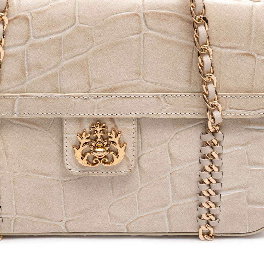 SIENNA MÉDIA TOTE FLAP EM COURO MARSHMALLOW