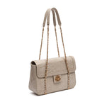 SIENNA MÉDIA TOTE FLAP EM COURO MARSHMALLOW