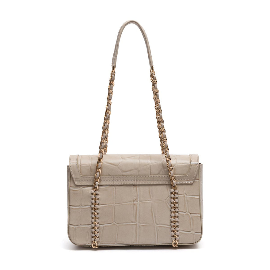SIENNA MÉDIA TOTE FLAP EM COURO MARSHMALLOW
