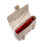 SIENNA MÉDIA TOTE FLAP EM COURO MARSHMALLOW