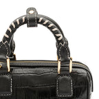 BOLSA MINI BOWLING MAIA MAXI CROCO PRETO