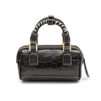 BOLSA MINI BOWLING MAIA MAXI CROCO PRETO