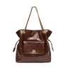DAHLIA STONEWASHED LEATHER TOTE BAG PINE NUT