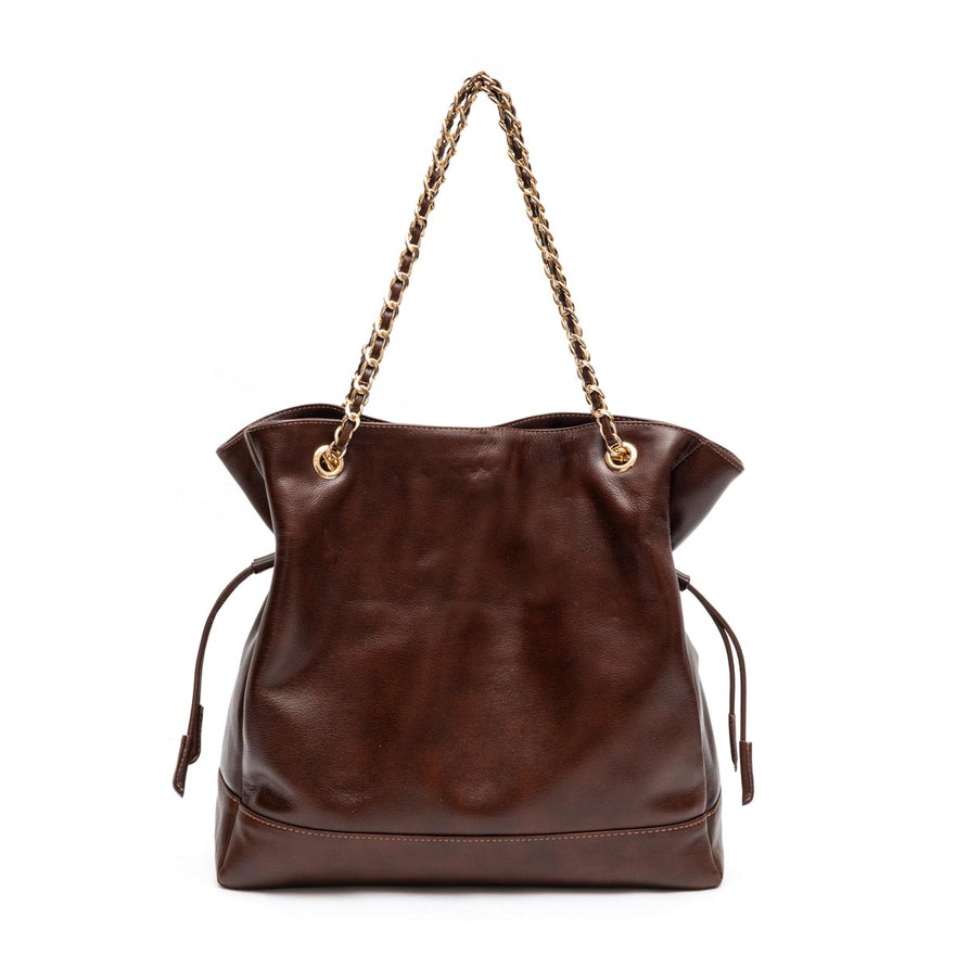 BOLSA TOTE DAHLIA COURO ESTONADO PINHÃO