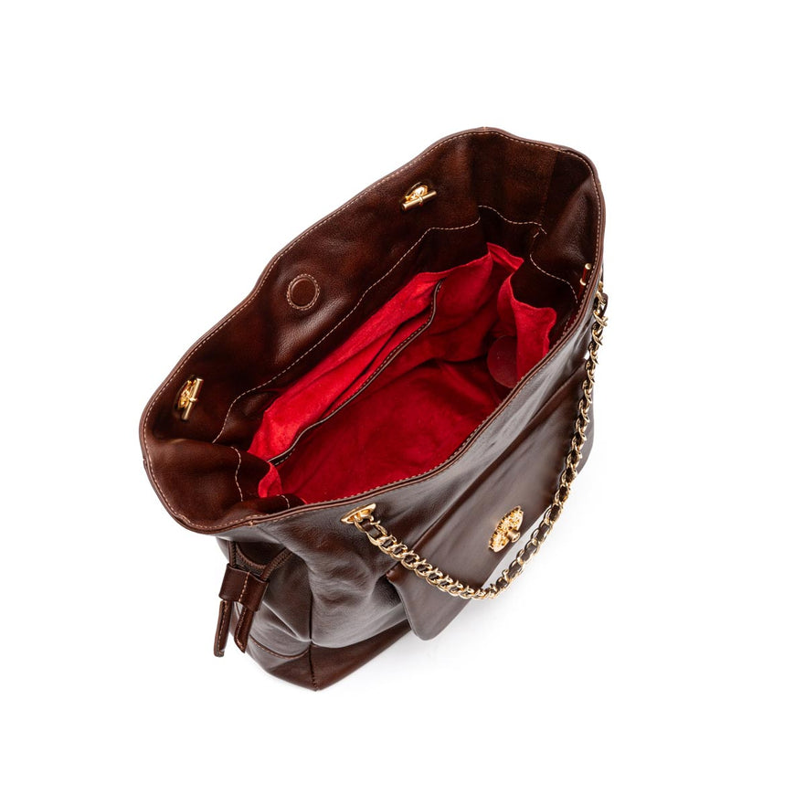 BOLSA TOTE DAHLIA COURO ESTONADO PINHÃO