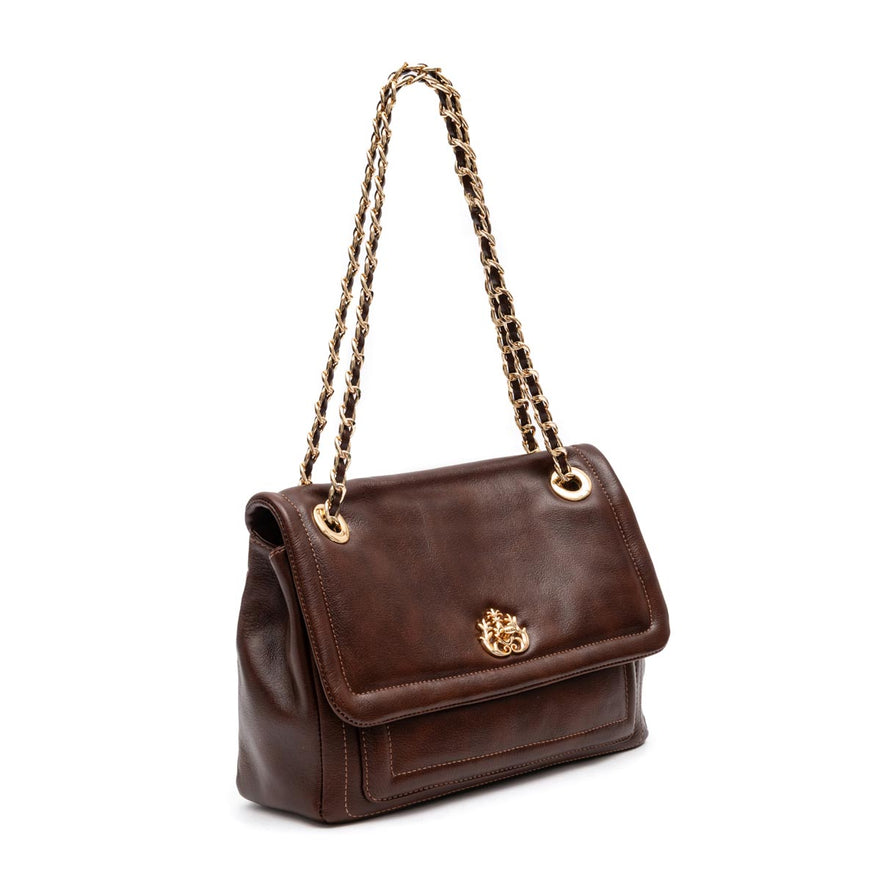 BOLSA FLAP DAHLIA CAMURCA COM CORRENTE