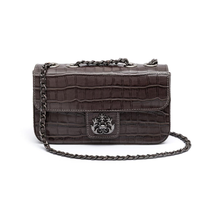 BOLSA ANNE EM COURO EXPRESSO ONIX