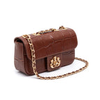 Bolsa Mini Anne Baguete em couro Canela