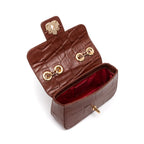 Bolsa Mini Anne Baguete em couro Canela