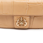 Bolsa Mini Anne Baguete em Couro Macadâmia