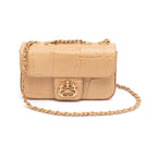 Bolsa Mini Anne Baguete em Couro Macadâmia