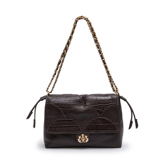 MAREA PATCH SCALE FLAP ESPRESSO BAG