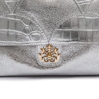 BOLSA PATCH  SCALE FLAP MAREA GRANDE COURO PRATA